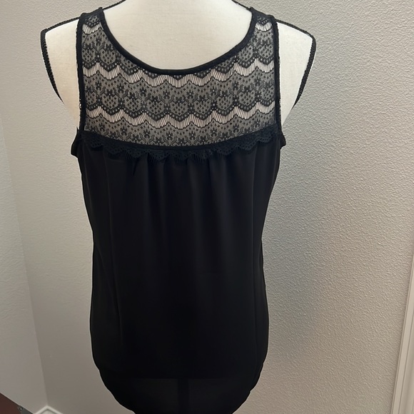 LOFT size small women’s black tank with lace - Picture 5 of 6